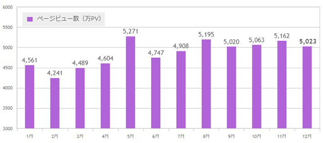 ページビュー数グラフ2015