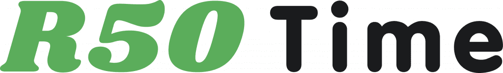 マッチングアプリ「R50 Time」のロゴ画像
